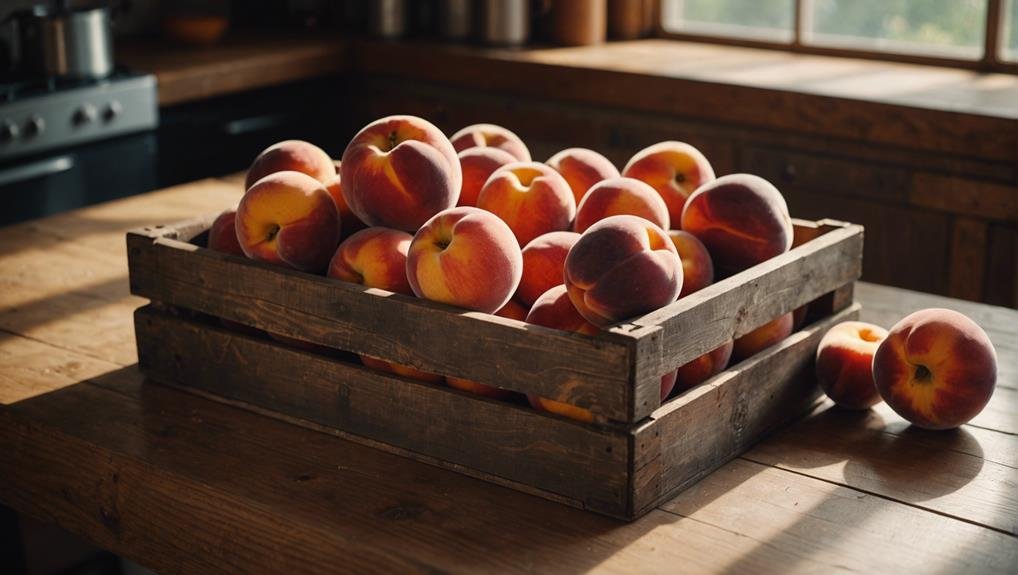 picking ripe juicy peaches