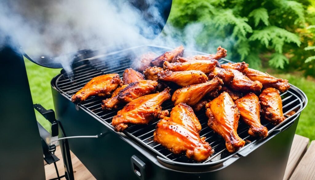 Electric smoker with wood chips