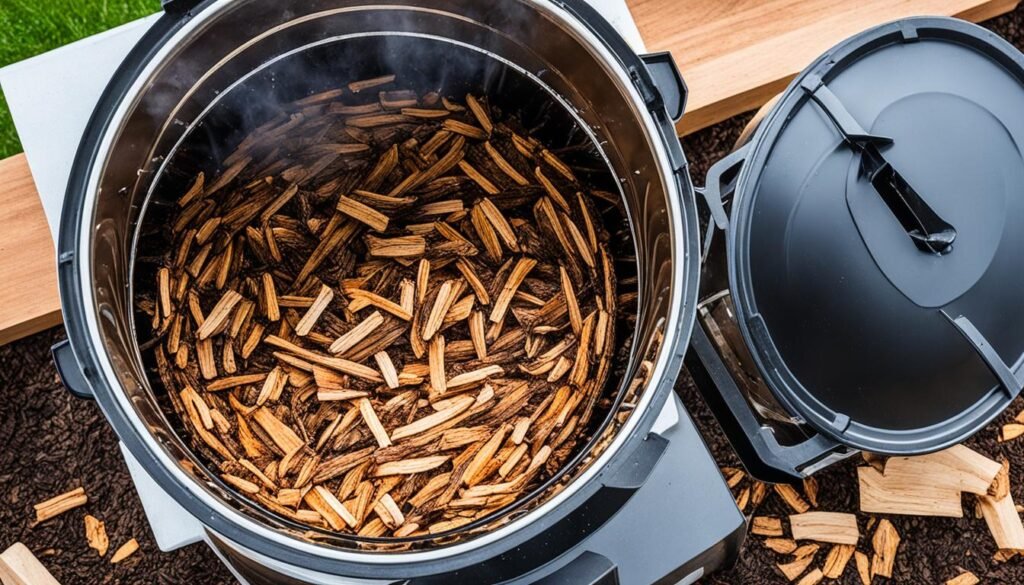 Soaking wood chips for electric smoker