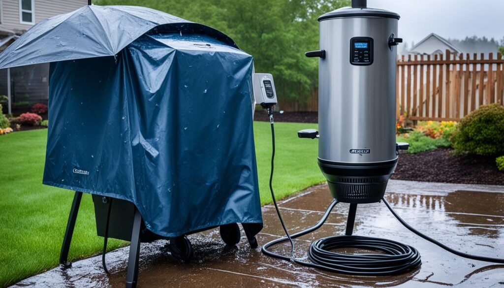 can you use an electric smoker in the rain