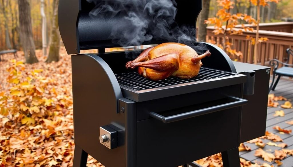 Pellet smoker for smoked turkey