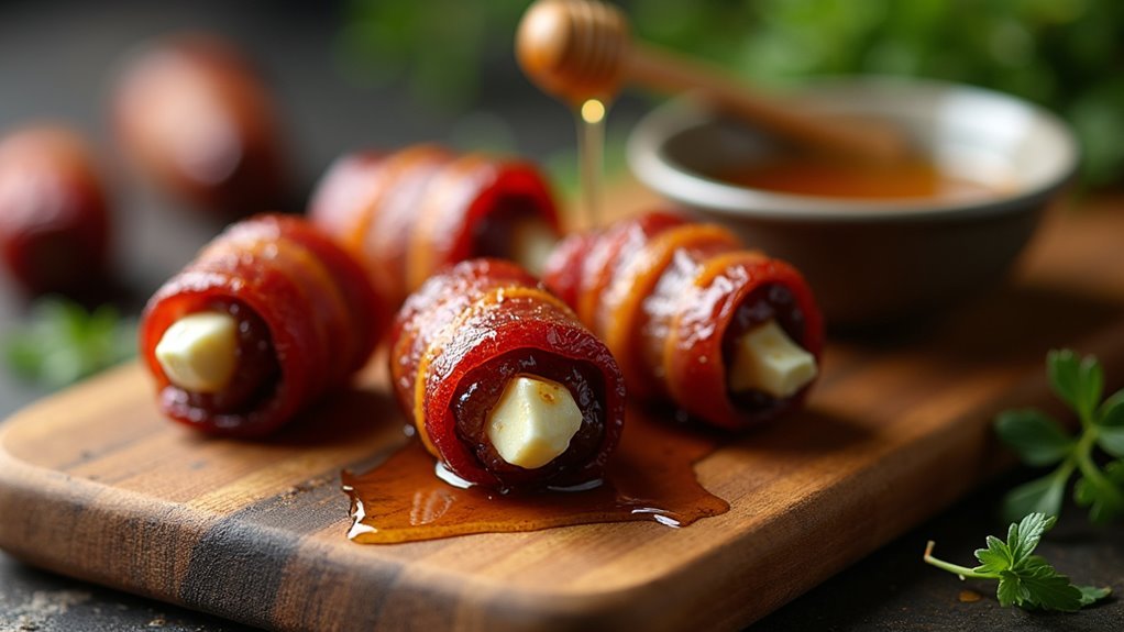 bacon wrapped blue cheese dates