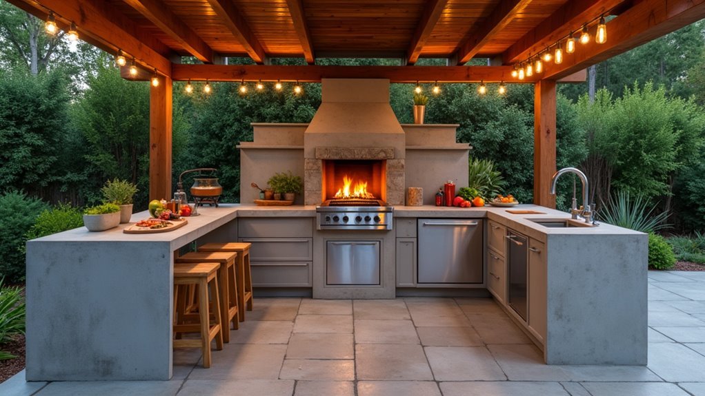 concrete outdoor kitchen versatility