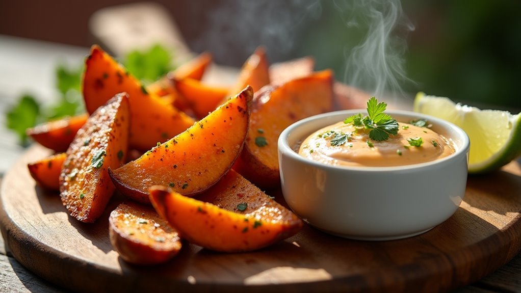 grilled sweet potato wedges
