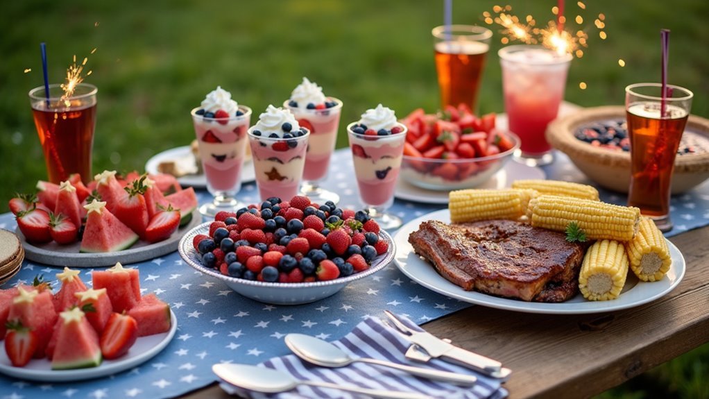 patriotic festive food spread