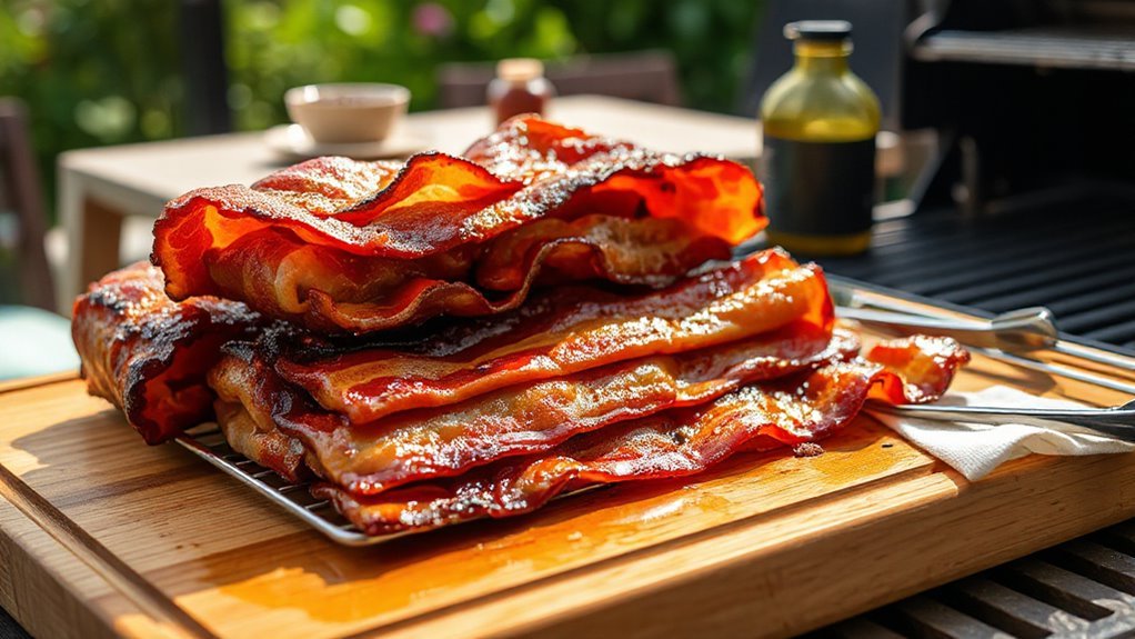 bacon grilling temperature spacing flipping