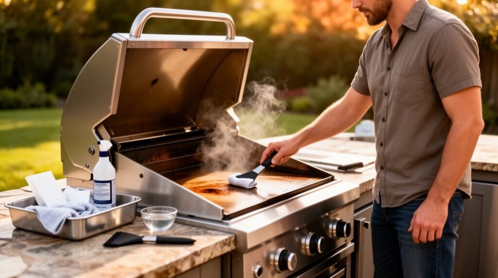 cleaning a flat top grill guide