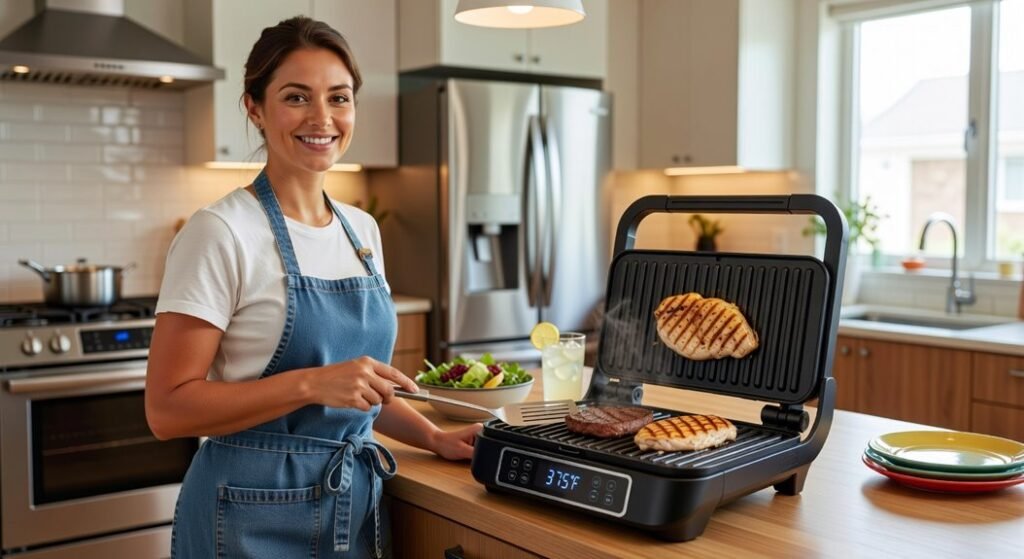 foreman grill with temp control