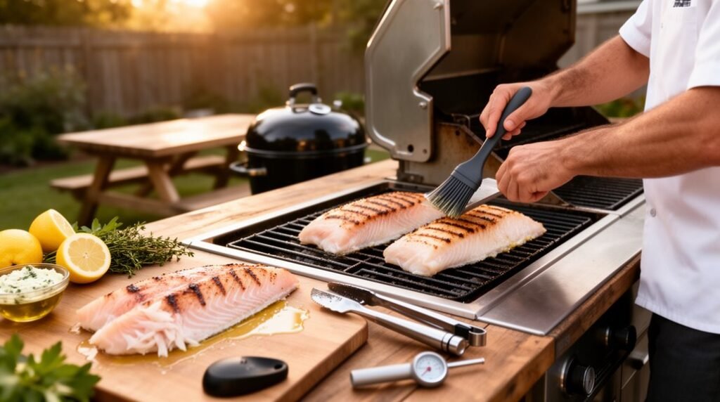 grill halibut with precision