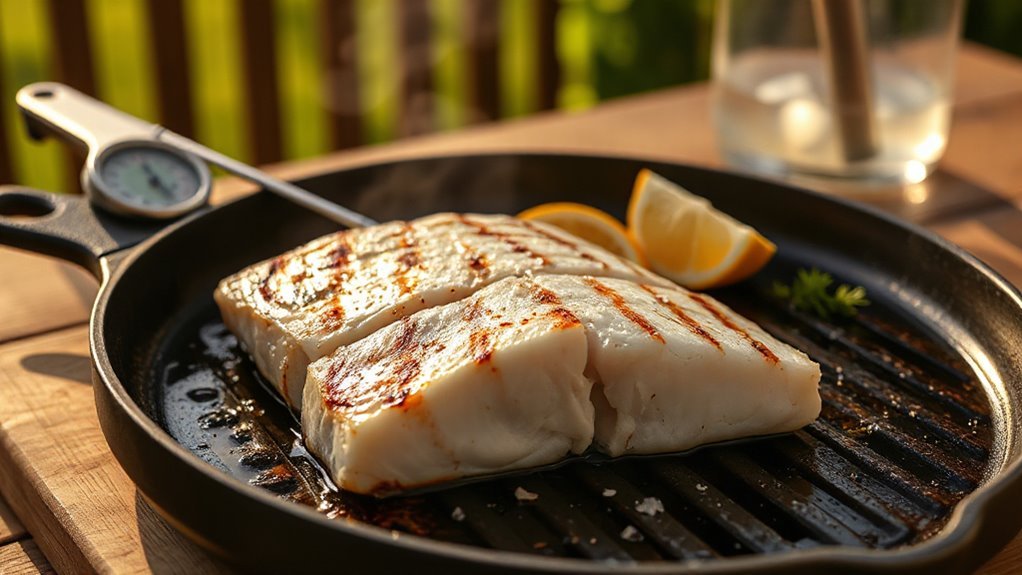 monitor halibut doneness precisely