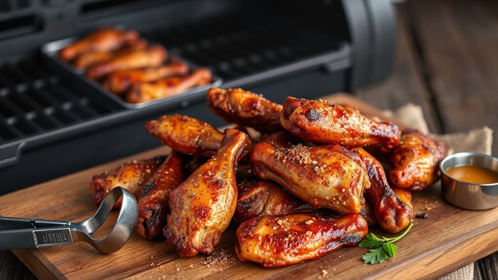 oil based rub enhances smoky wings flavor