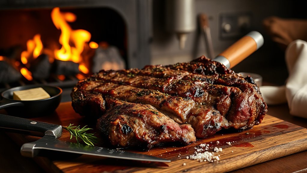 reverse sear tomahawk even controlled crusted