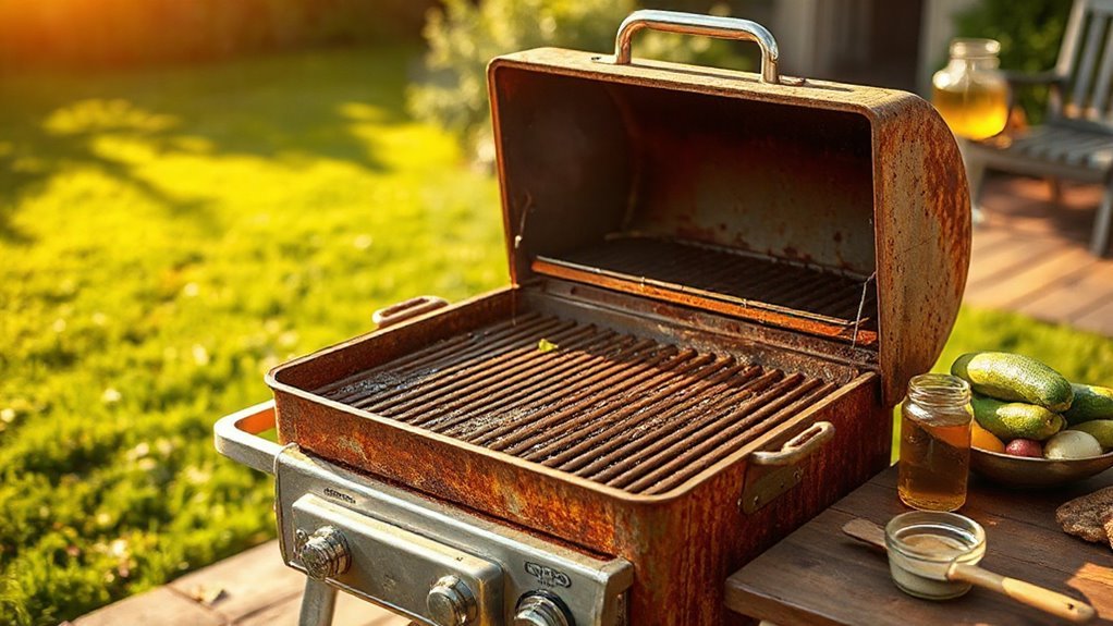 rusty grates scrub reseason replace